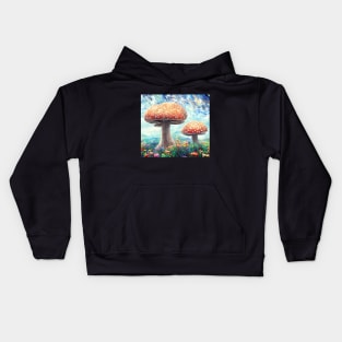 Fantasy mushroom field Kids Hoodie